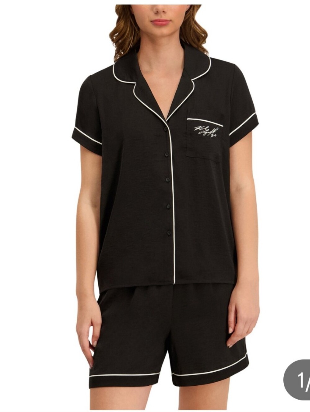 (6) Karl Lagerfeld  Ladies 2pies Notch Collar Pajama Set